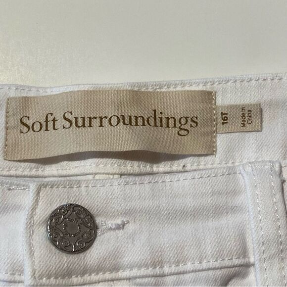 Soft Surroundings Ultimate Denim In White Straight Leg Jeans Women's Size 16T - Picture 6 of 15